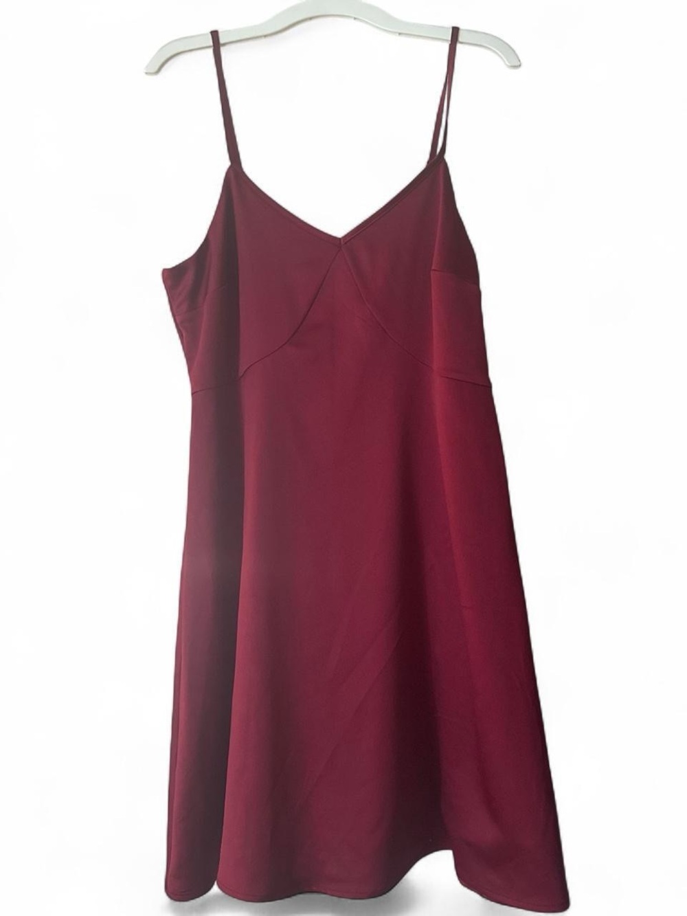Wine Red Slip Dress - Spaghetti Strap